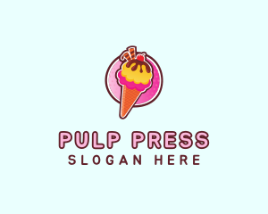 Frozen Yogurt Ice Cream  logo design