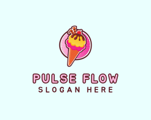 Frozen Yogurt Ice Cream  logo design