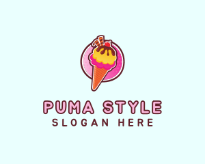 Frozen Yogurt Ice Cream  logo design