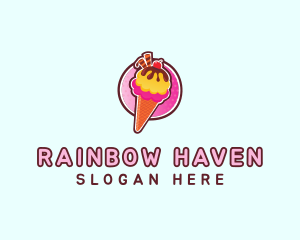 Frozen Yogurt Ice Cream  logo design