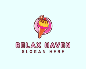 Frozen Yogurt Ice Cream  logo design