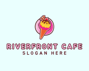 Frozen Yogurt Ice Cream  logo design