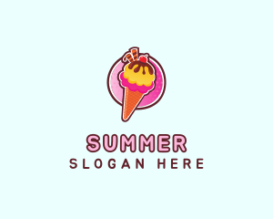 Frozen Yogurt Ice Cream  logo design