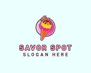 Frozen Yogurt Ice Cream  logo design