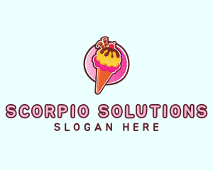 Frozen Yogurt Ice Cream  logo design