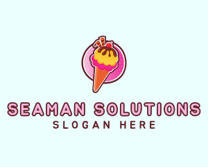 Frozen Yogurt Ice Cream  logo design