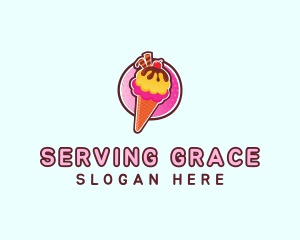 Frozen Yogurt Ice Cream  logo design