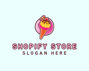 Frozen Yogurt Ice Cream  logo design