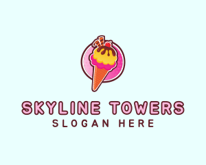 Frozen Yogurt Ice Cream  logo design