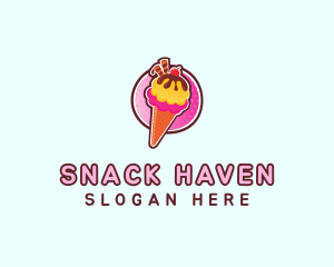 Frozen Yogurt Ice Cream  logo design