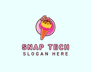 Frozen Yogurt Ice Cream  logo design