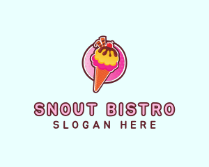 Frozen Yogurt Ice Cream  logo design