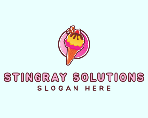 Frozen Yogurt Ice Cream  logo design