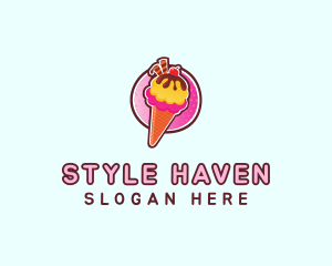 Frozen Yogurt Ice Cream  logo design