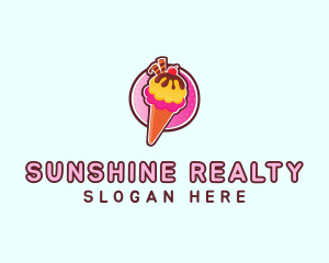 Frozen Yogurt Ice Cream  logo design