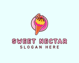 Frozen Yogurt Ice Cream  logo design