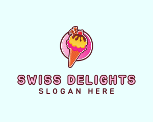 Frozen Yogurt Ice Cream  logo design