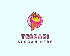 Frozen Yogurt Ice Cream  logo design