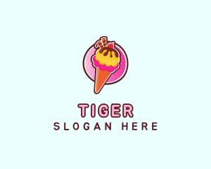 Frozen Yogurt Ice Cream  logo design