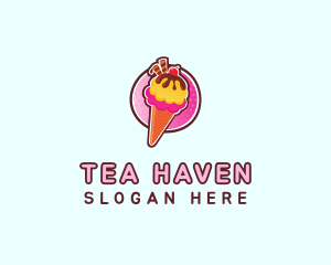 Frozen Yogurt Ice Cream  logo design