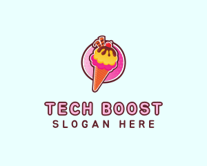 Frozen Yogurt Ice Cream  logo design