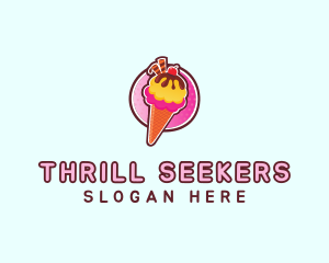 Frozen Yogurt Ice Cream  logo design