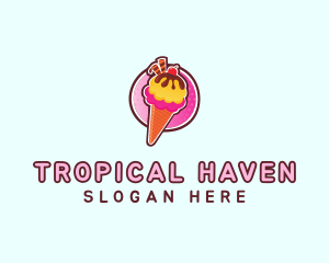 Frozen Yogurt Ice Cream  logo design