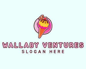 Frozen Yogurt Ice Cream  logo design