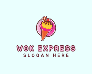 Frozen Yogurt Ice Cream  logo design