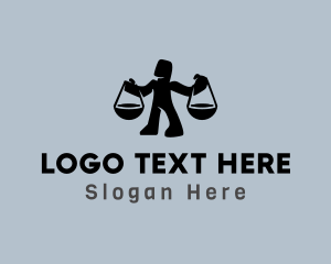 Court - Justice Scale Man logo design