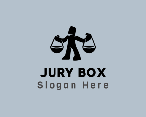 Jury - Justice Scale Man logo design