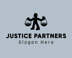Prosecution - Justice Scale Man logo design