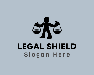 Defendant - Justice Scale Man logo design