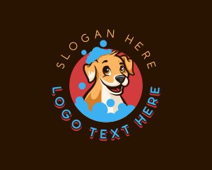 Bath Tub - Dog Pet Grooming logo design
