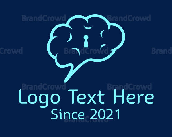 Cloud Chat Bubble Keyhole Logo