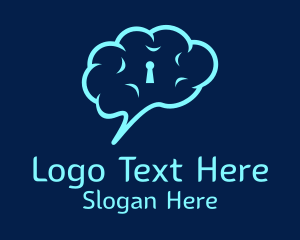 Cloud Chat Bubble Keyhole Logo