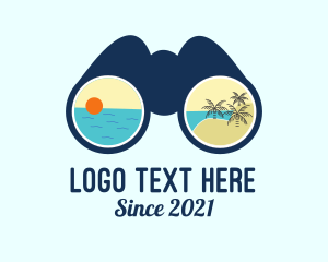Miami - Beach Resort Binocular logo design