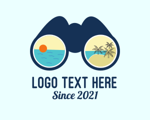 Resort - Beach Resort Binocular logo design