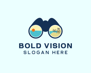 Beach Resort Binocular logo design