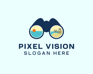 Beach Resort Binocular logo design