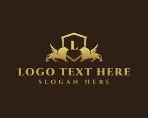Heraldy - Luxury Lion Shield logo design