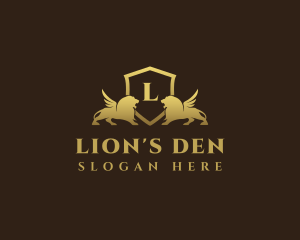 Luxury Lion Shield logo design