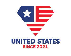 States - USA Diamond Flag logo design