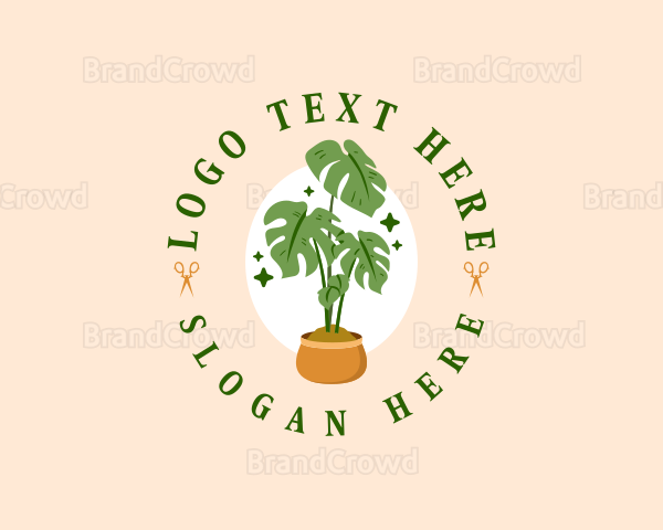 Potted Houseplant Gardening Logo