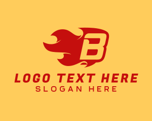 Fiery - Red Fire Letter B logo design