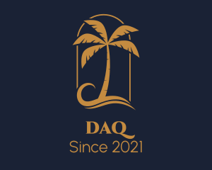 Trip - Elegant Palm Tree Resort logo design