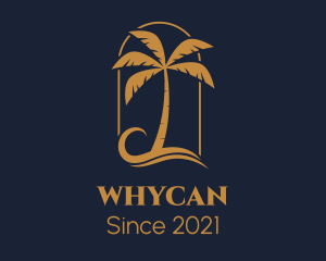 Hawaiian - Elegant Palm Tree Resort logo design