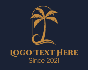 Tree - Elegant Palm Tree Resort logo design