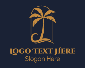 Elegant Palm Tree Resort Logo