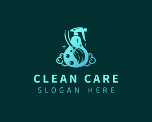 Sanitation Cleaning Spray logo design